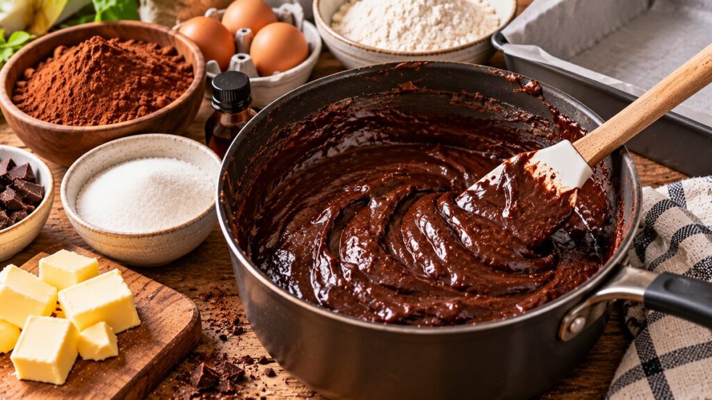 Fudgy Brownies from Scratch with Cocoa Powder - illustration