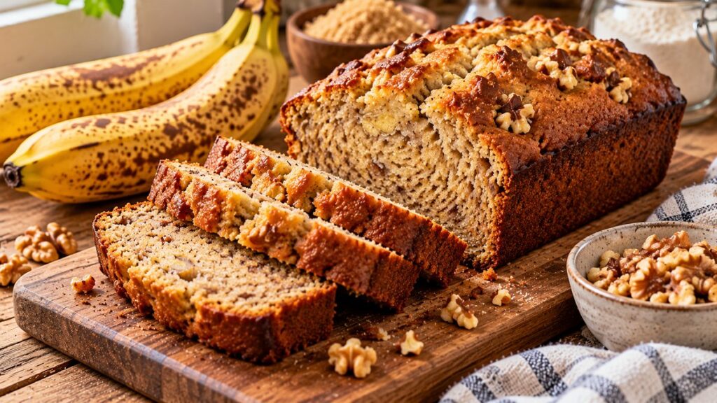Moist Banana Bread with Ripe Bananas