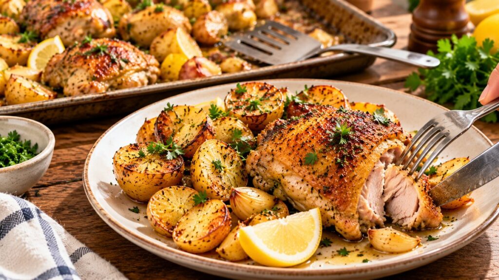 One-Pan Lemon Garlic Chicken and Potatoes - chart illustration